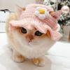 Cute Pet Hat Cat Hat Cute Flower Kittens Knitted Hat Handmade Photo Shoot Props  Pet