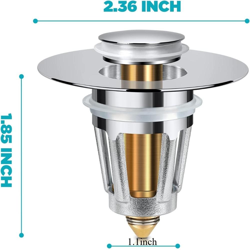 Universal Bathroom Sink Stopper,Bullet Core Push Type Basin Pop Up Drain Filter,Bathtub Converter Sink Drain Strainer