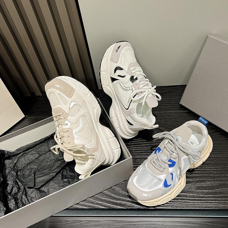 Толстые кроссовки All-match женские сетчатые дышащие 2024 новые модные повседневные простые цветные туфли для женщин осеннее время