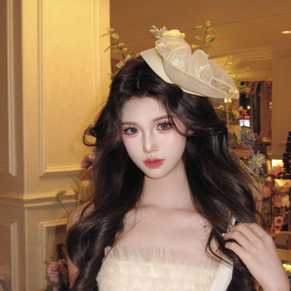 Sweet Feathers Fascinator Hat Flower Funeral Headdress Fashion Veil Hat Headwear  Lady/Bride