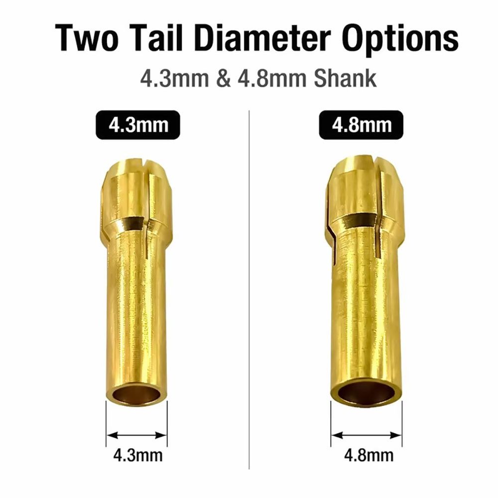 10Pcs 0.5-3.2mm Brass Drill Chuck Power Tool Accessory For Power Rotary Tools and Electric Grinders
