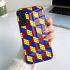Крутой Забавный Чехол-Кубик Рубика для Телефона Samsung S26 S25 S24 FE S23 S22 S21 Plus S20 Ultra Note20Ultra Черная Стеклянная Крышка