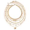 6Pcs/Set Boho Infinite Symbol Leaf Butterfly Pendant Necklace for Women Vintage Ethnic Imitation Pearl Thin Chain Party Jewelry