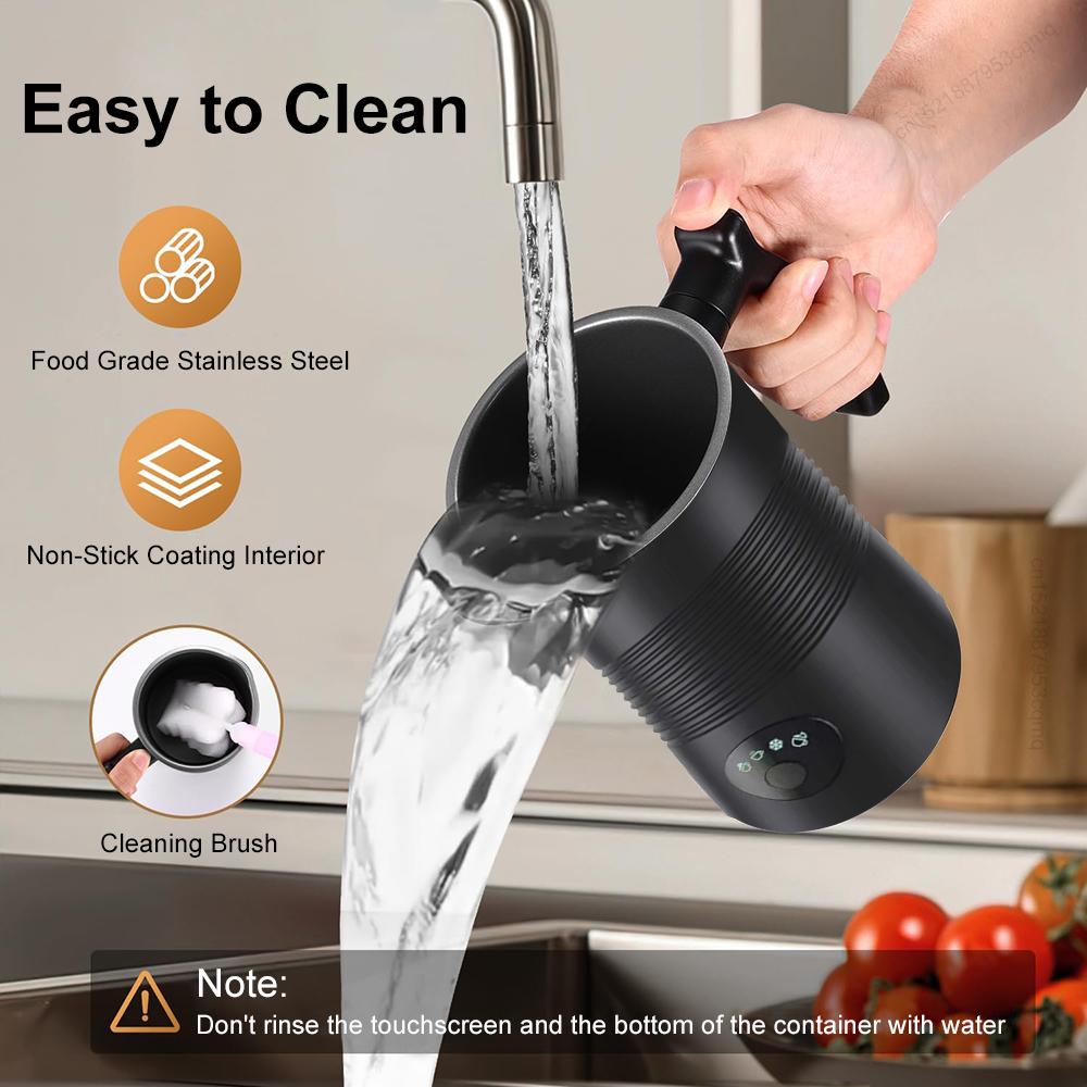 Electric Milk Frother Automatic Rotary Foamer for Coffee Cappuccino 4in1 Hot/Cold Foam and Hot Chocolate Milk Frother Foamer
