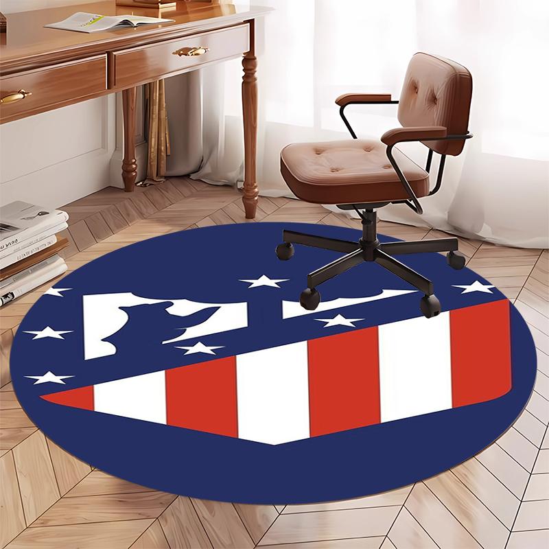 Atlético Madrid Printed Round Rug Carpet Chair Rug Area Rug Entryway Doormats,for Office Chair Living Room Bedroom Kitchen Room.