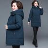 Thick Hooded Cotton Coat for Middle-Aged and Elderly Mothers Loose and Warm Cotton Jacket for Women