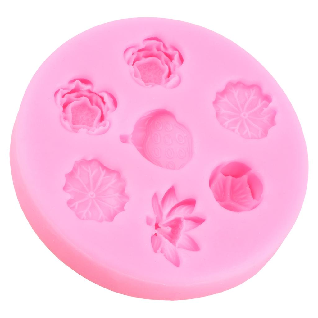 Форма для помадки в виде листьев лотоса, семена лотоса, силиконовые формы, инструменты для украшения торта, шоколадные конфеты, смоляные глиняные формы