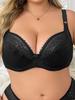 Ultra Thin Plus Size Lace Bra Sexy Womens Underwear Comfortable Breathable Pure Color