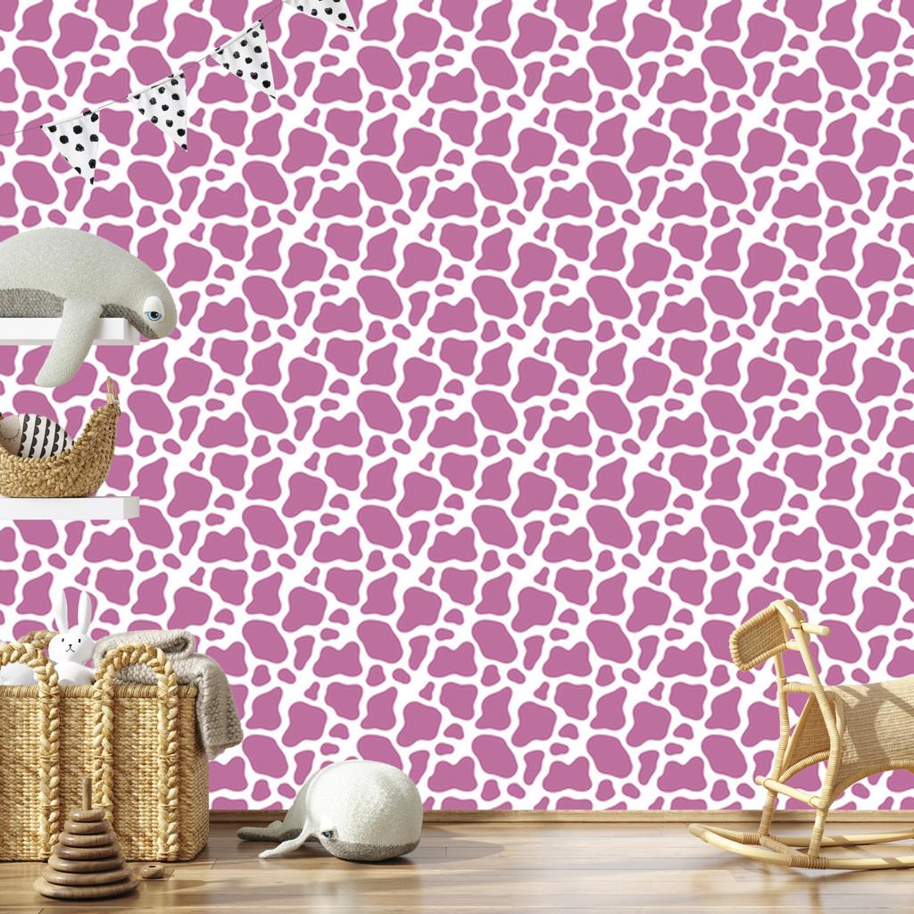 Cow Patches Wallpaper, Purple and White, Purple Background, 50x1000