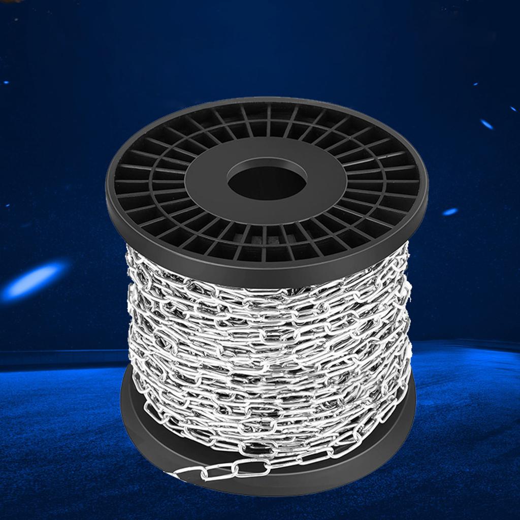 Практичная 100-сантиметровая рулонная цепь из оцинкованной стали серебристого цвета для подвешивания кормушек для птиц, потолочных светильников, произведений искусства и цветочных горшков