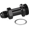 6AN Male Flare to 7/8-20 Carb Carburetor Inlet Fitting Adapter 2 Inch Long Aluminum Black
