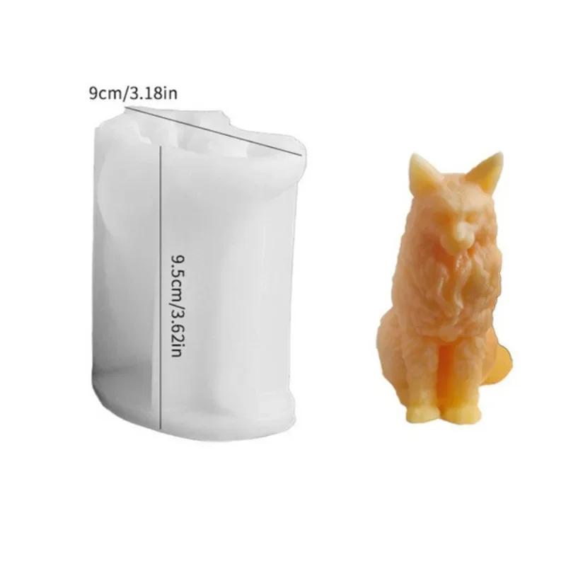 3D Сидящий Кот Свеча Силиконовая Форма DIY Милый Котенок Мыло Гипс Смола Поделка Смоляная Цементная Форма для Рукоделия