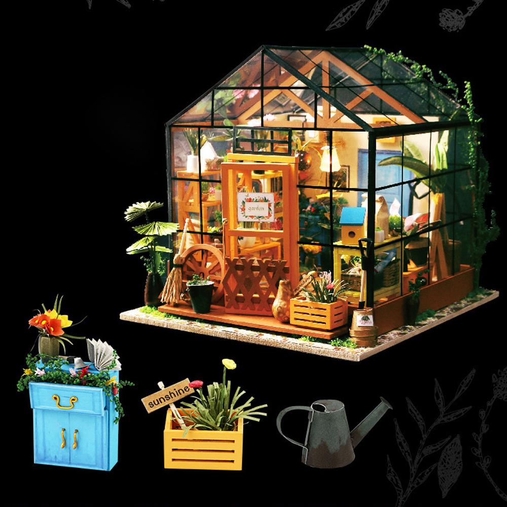 DIY Dollhouse Wooden Room Assemble Kit Home Decoration Miniature House Model Selfinstalled