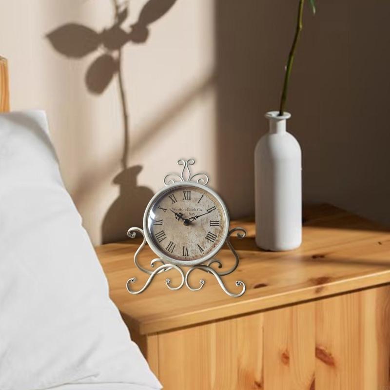 62KD Металлические настольные часы Классические настольные часы Идеально подходят для книжных полок Украшение стола