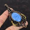 Кулон с Овайхи Блю Опалом, Кулон, обмотанный медной проволокой, Ювелирное изделие ручной работы в технике Wire Wrap, Кулон с настоящим драгоценным камнем, Подарок для мамы, Ювелирное изделие из античной меди
