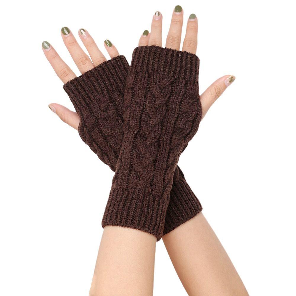 Twists Gloves Winter Gloves Outdoor Riding Mittens Half Finger Gloves Knitted Gloves Outdoor