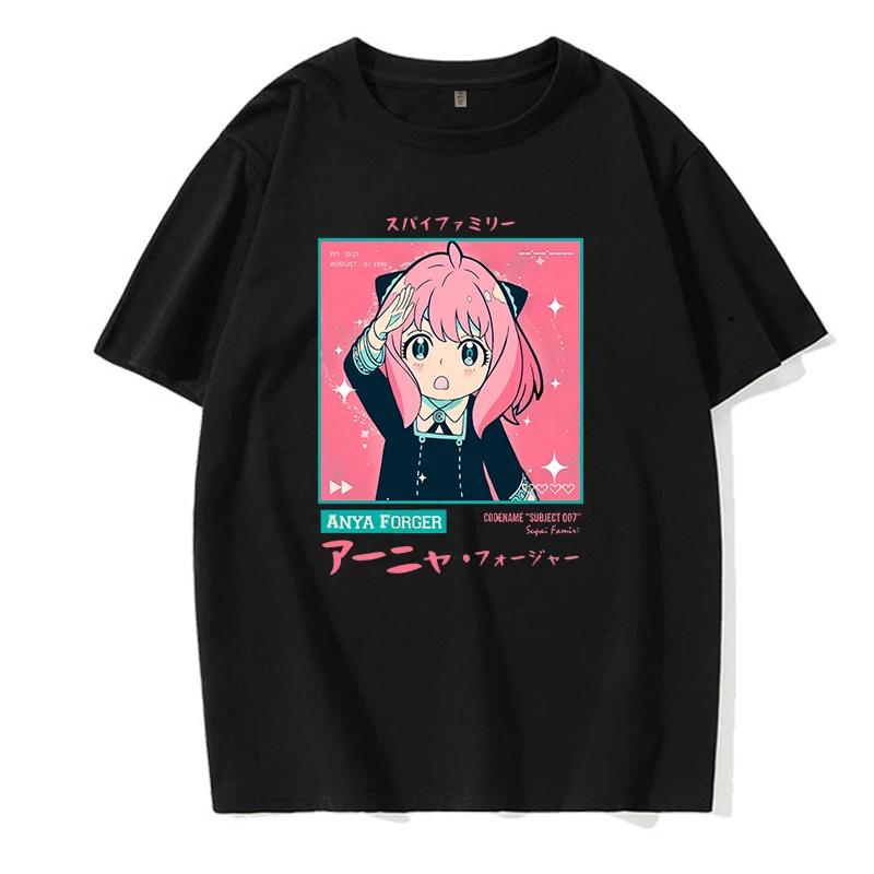 Футболка Y2k Аня Форджер spy x family Аниме Футболка Каваи Мультяшная Мужская/Женская Майка Харадзюку Унисекс Мода Уличная Одежда Манга Футболка