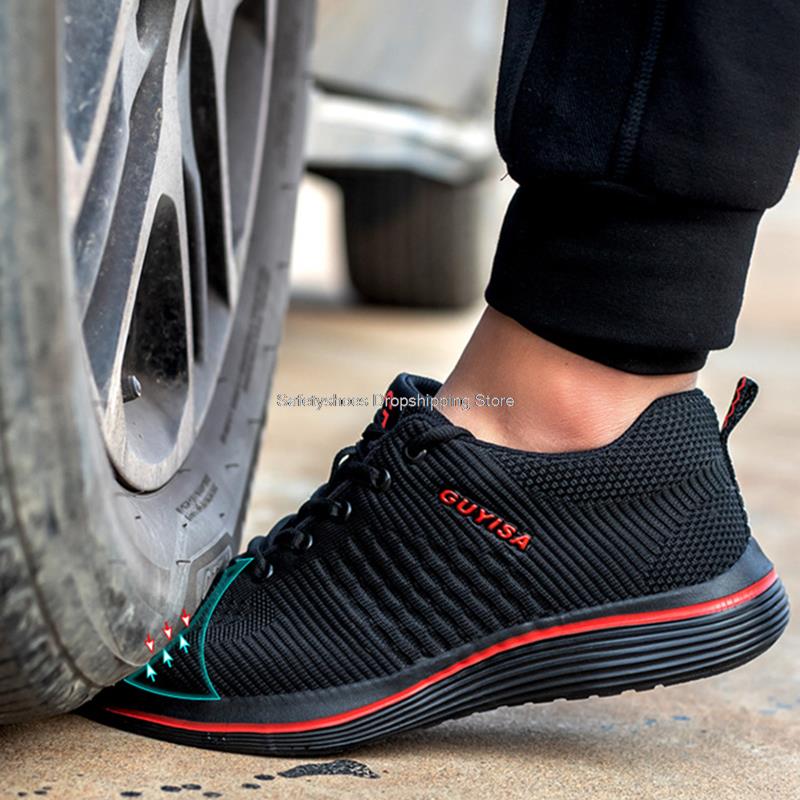 Модные легкие рабочие защитные ботинки для мужчин и женщин, строительные противоударные рабочие ботинки, кроссовки со стальным носком, мужские защитные ботинки, рабочая обувь