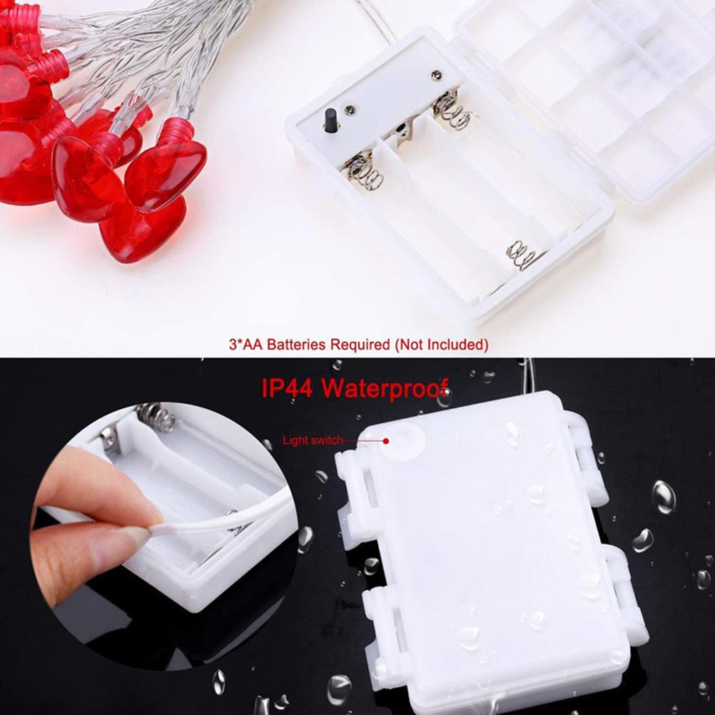 Гирлянда в форме сердца с любовью, 6 метров, 40 светодиодов, гирлянда в форме сердца для свадебной вечеринки