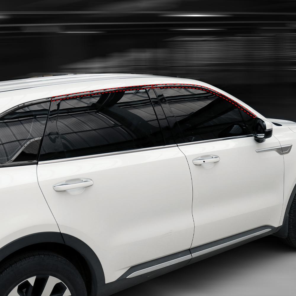 Для Kia Sorento MQ4 2021-2026 10 шт. ABS Декоративная полоска на окно автомобиля Кнопка Накладка на боковую панель Отделка Декоративная полоска на окно стойки D