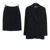 90s Made In Italy Wool Skirt Suit Setup 38 Black Old Women Used