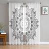 Цветочные линии тотем текстура тюлевые шторы для гостиной прозрачные шторы спальня вуаль декоративные оконные украшения