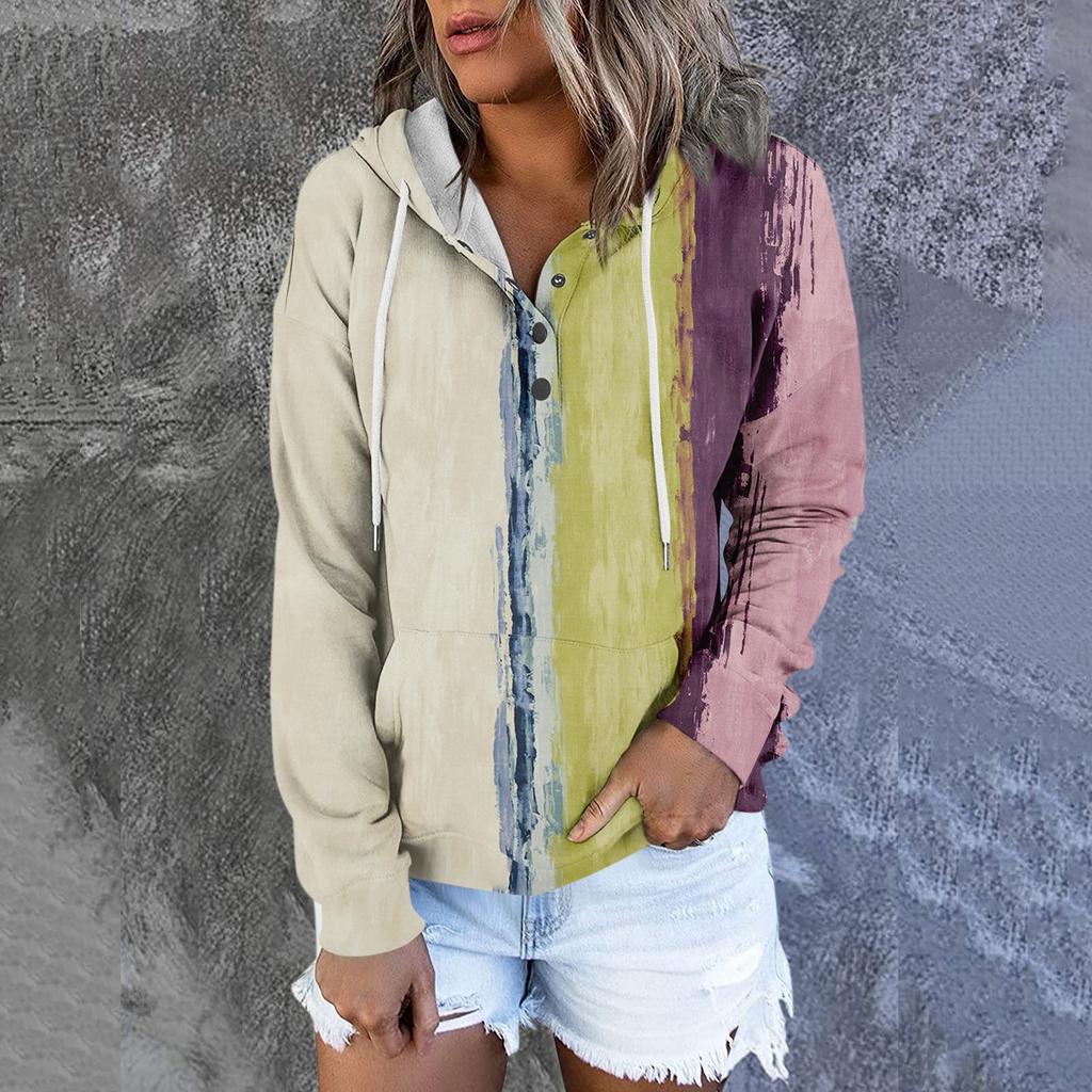 Women's Casual Fashion Print Long Sleeve Pullover Hoodies Sweatshirts