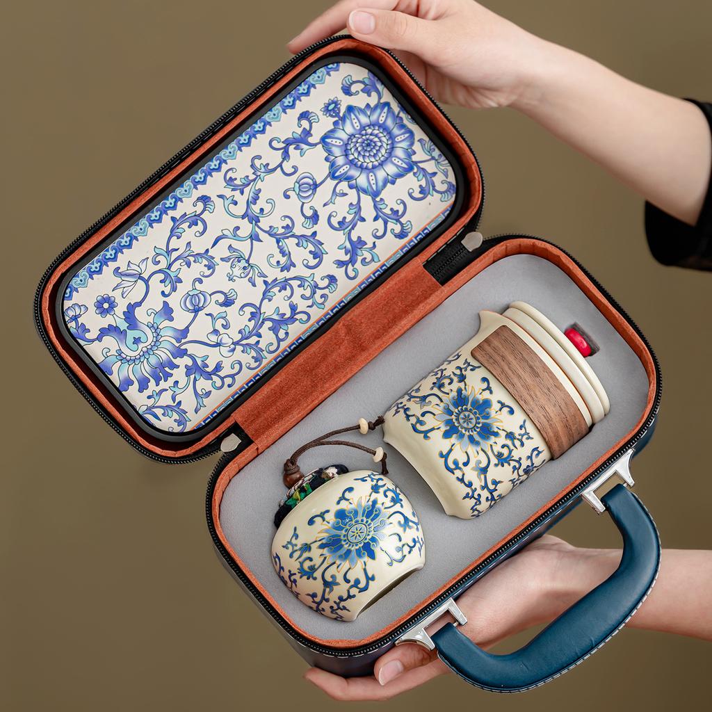 Ru kiln portable travel tea set company opening activities practical gifts business annual meeting gift