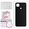 apgo Protective Skin Sticker for the Back Compatible with Xiaomi Redmi 9C, Wrap Film, Foil, Vinyl - Pattern Carbon Black