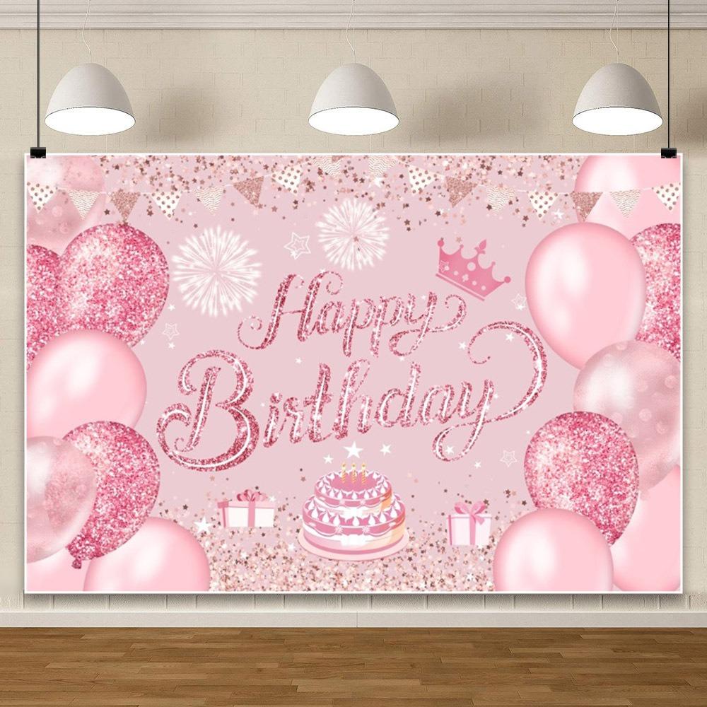 Черный Золотой С Днем Рождения Фото Фон Блестящий Плакат Фото Реквизит Фотостудия