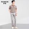 ROMON Мужские брюки прямого кроя из смесовой льняной ткани в стиле business casual