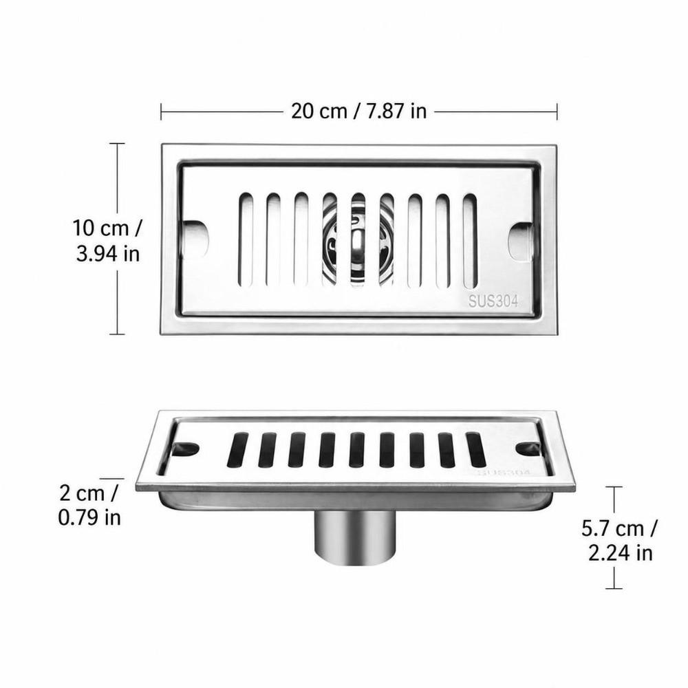 Rectangle Shape Floor Drain Linear Shower Floor Drain Practical Shower Drain Pool