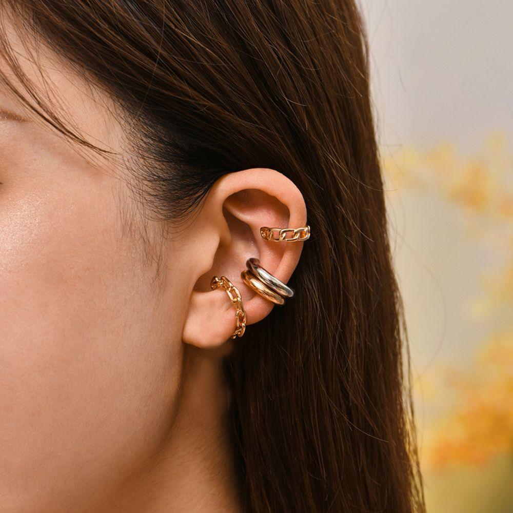 Серьги-клипсы женские металлические на хрящ, набор корейских сережек для женщин, клипсы для ушей