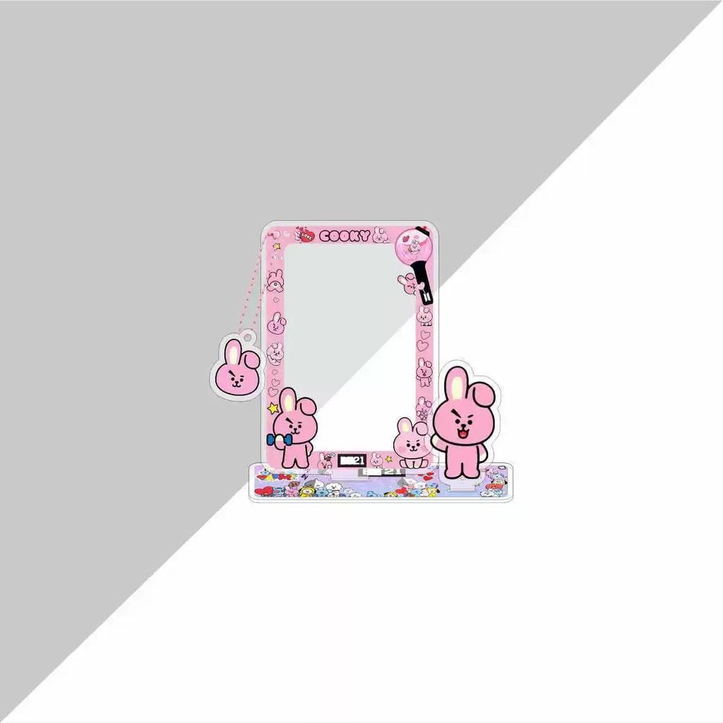 Bt21 Cartoon Card Insertion Frame, Small Card Storage Pendant, Standing Desktop Decoration, Star Periphery