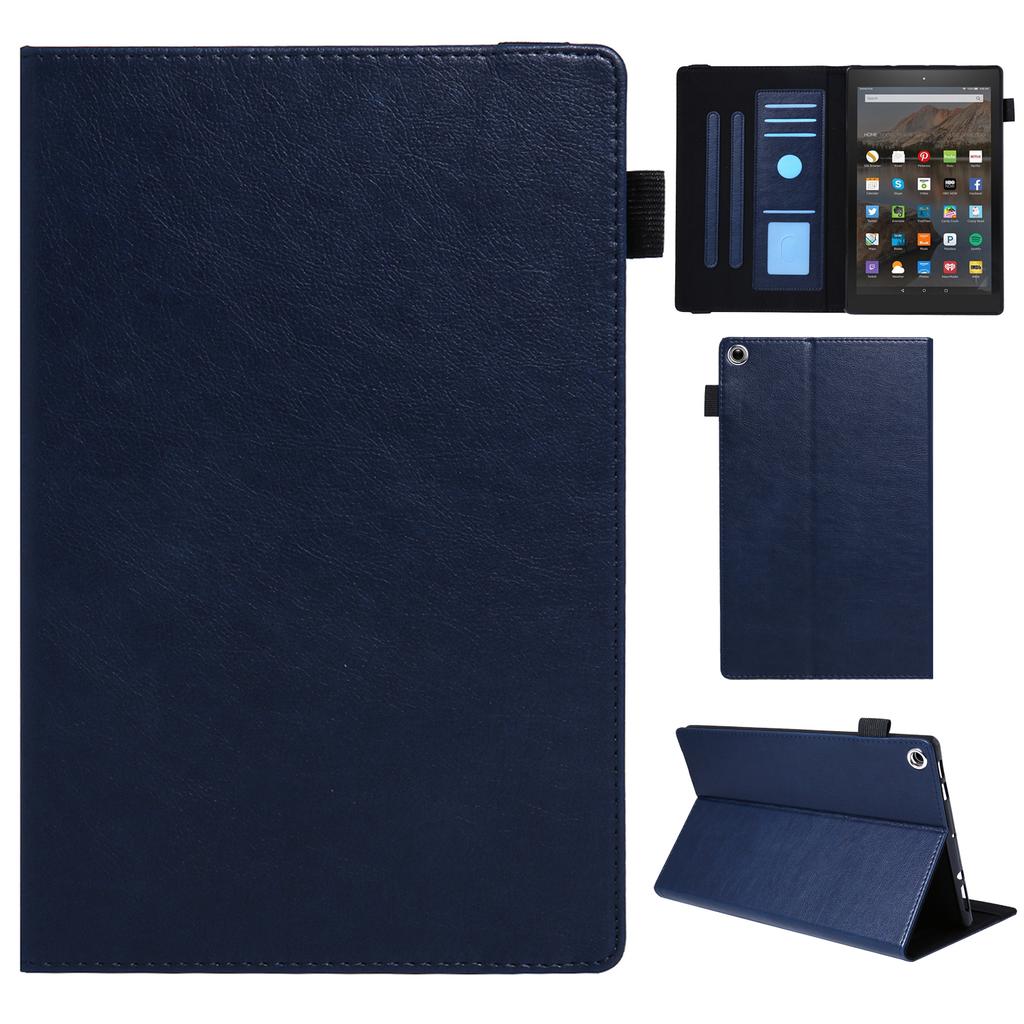 Для Amazon Fire HD 10 (2015)/(2019)/(2017) Чехол-книжка из кожи для планшета с отделениями для карт, противоударный