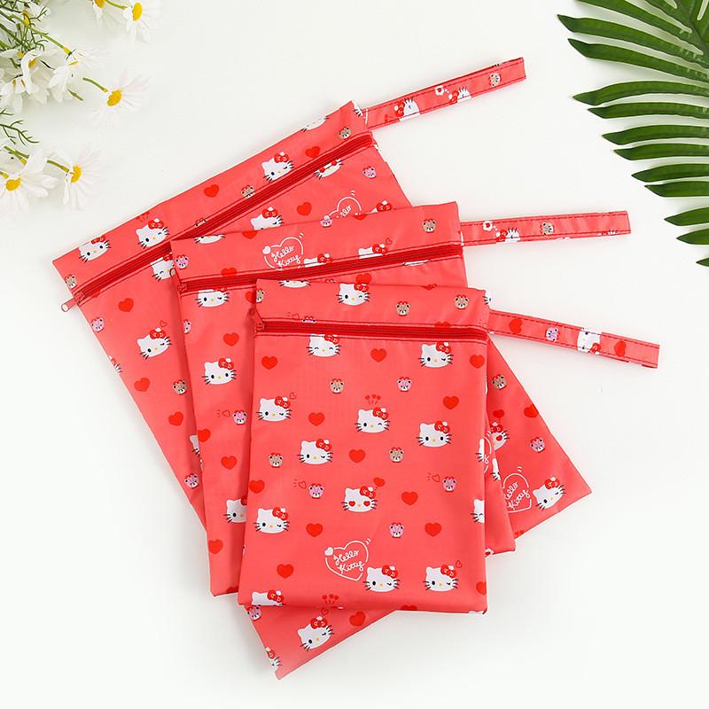 Cute Hello Kitty Kuromi My Melody Pattern Travel Storage Bag Set With Waterproof Material And Multiuse Functionality