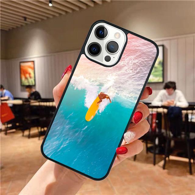 Пляж Surfinga Чехол для телефона с доской для серфинга и волной Для iPhone 17 Air 16 15 14 Plus apple 16 11 12 13 Pro Max coque