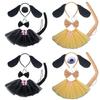 Dog Costume Accessory Set Ear Headband,Bow,Nose,Tutu,Tail Halloween Cosplay Prop