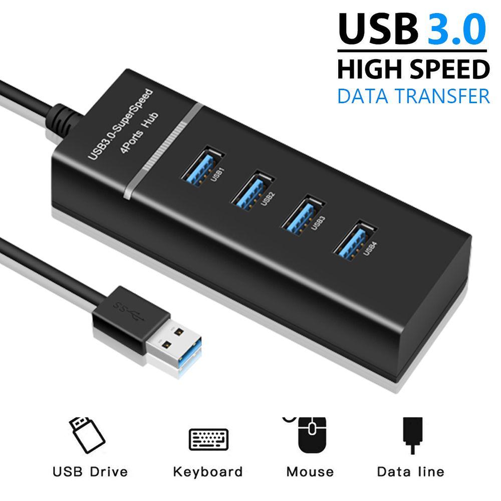 Computer Laptop 5Gbps External Ultra Slim USB 3.0 Hub Expander Adapter 4 Ports Splitter