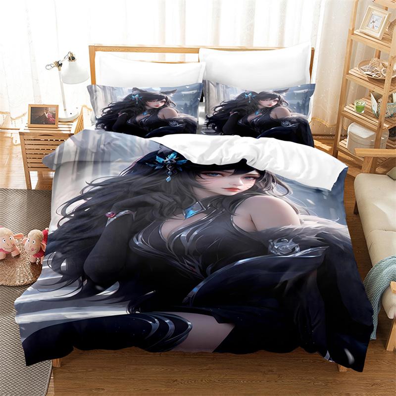 Комплект постельного белья с изображением сексуальной девушки из мультфильма, пододеяльник, комплект постельного белья для влюбленных, комплект постельного белья для детей, роскошный комплект постельного белья размера «king-size», комплект постельного белья «queen-size»