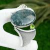 925 Silver Natural Solar Moss Agate Peridot Bezel Ethnic Sister Pendant Jewelry