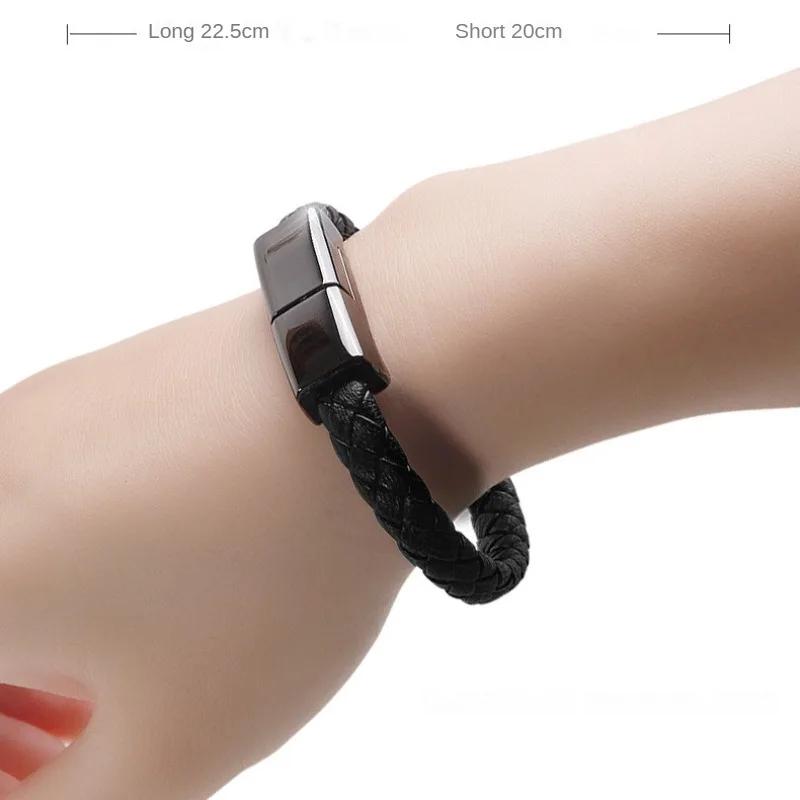 Браслет USB-кабель для зарядки 60 Вт Кабель для передачи данных и зарядки Короткий шнур для быстрой зарядки для Samsung HUAWEI Xiaomi