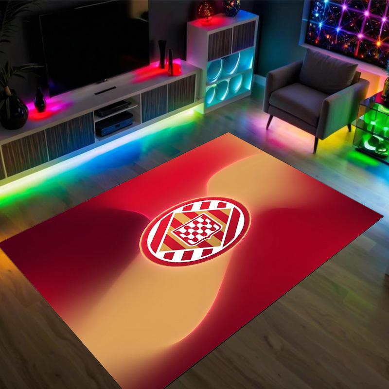 Дизайн Girona FC Кристальный Велюровый Ковер Уютный Не?Нескользящий ковер с принтом для спальни, гостиной, прихожей