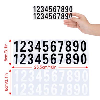 Дверь автомобиля или дома Адрес улицы Номер почтового ящика Цифры Цифры Машины Номер Ворота Виниловая наклейка Светоотражающие наклейки Белый Черный