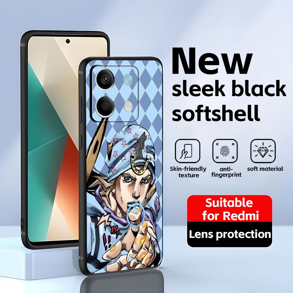 ГОРЯЧИЙ JOJO Steel Ball Run Чехол для телефона Для Redmi Note 14 13 12 11 Pro Plus S 5G 14C A3 Мягкий черный чехол для телефона