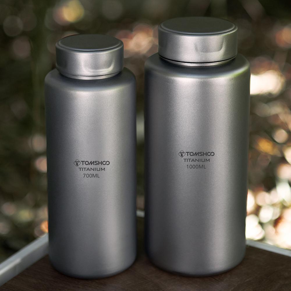 TOMSHOO Титановая бутылка для воды 1 л, легкая спортивная бутылка для воды для походов на открытом воздухе