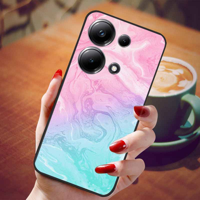 Чехол для Poco M6 Pro 4G Модный Мраморный Силиконовый Черный Чехол для Телефона Xiaomi Poco M6Pro 4G M 6 Pro Мягкие Чехлы PocoM6Pro 4G