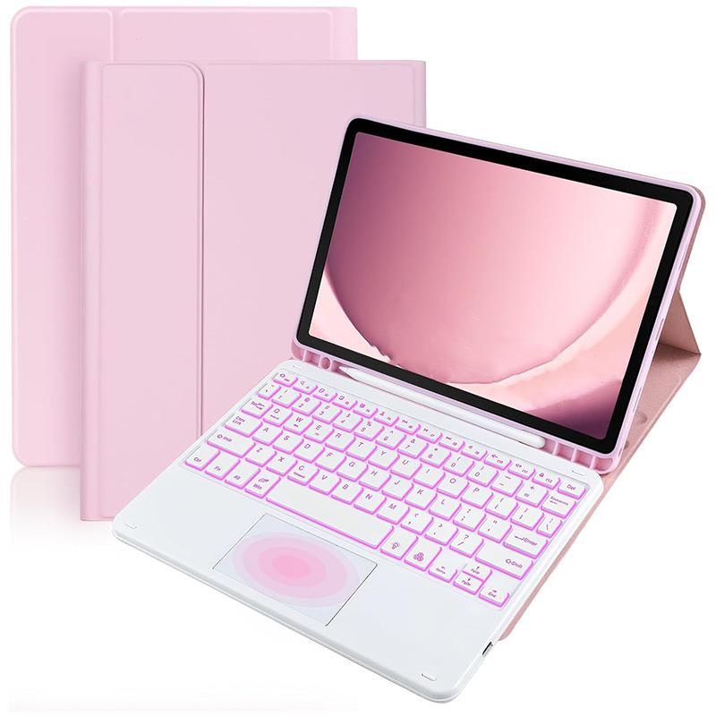 Планшет Samsung S9 FE Plus 12,4" с сенсорной клавиатурой с RGB-подсветкой и кожаным защитным чехлом
