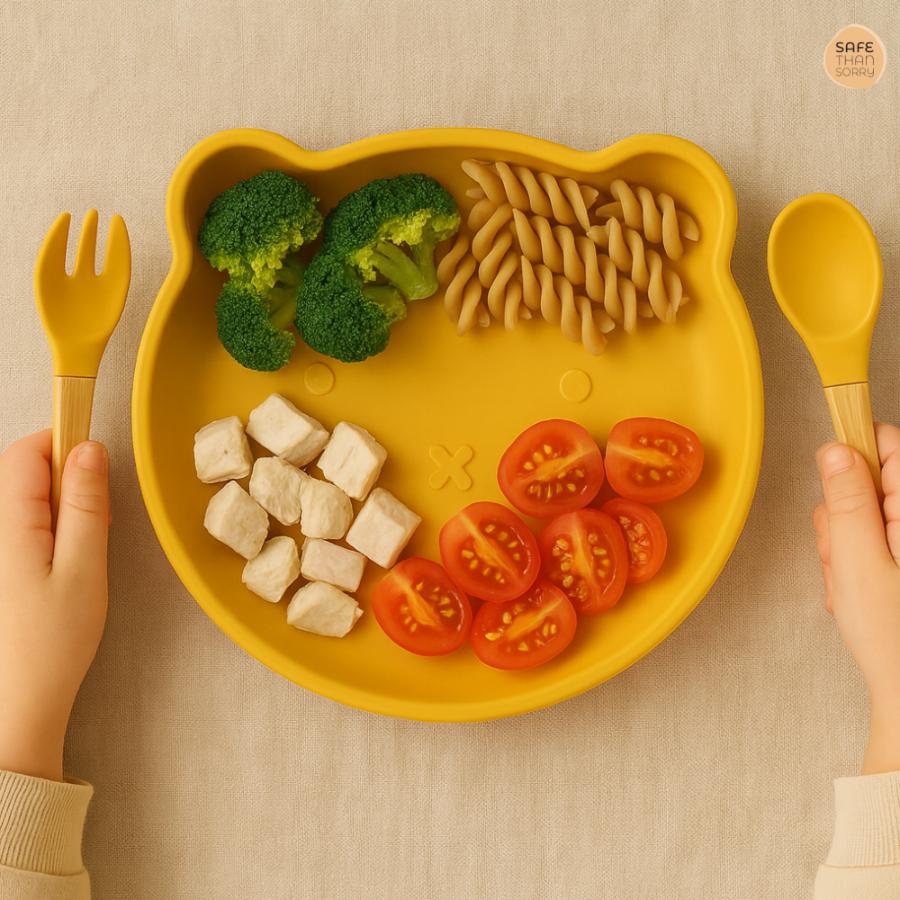 BLW silicone feeding set 3in1 for babies "Misio Głodnisio" - 3in1 BLW silicone feeding set 3in1 for babies "Misio Głodnisio"