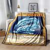 Anime Yu Gi Oh Card Throw Blanket Blue Eyes White Dragon Anime Cartoon Soft Plush Blanket Bedroom Bedspread Home Decor#(4)